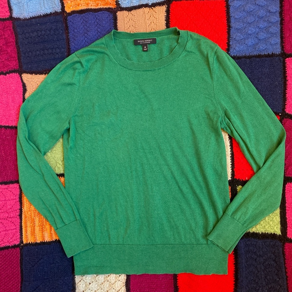 Banana Republic Silk Cashmere Green Sweater